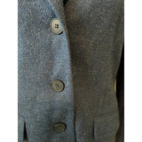 Vintage Talbots Petites Made In Italy Blue 100% Wool 3 Button Blazer. 8 - Picture 7 of 9